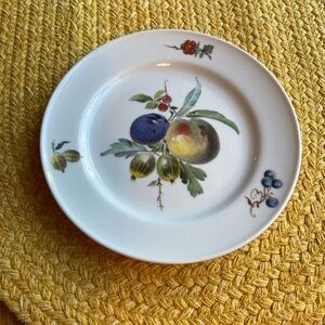 Vintage Porcelain Salad Plates; Set of Four; Kaiser W Germany; Fruit Motif; 560